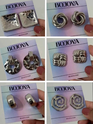 6 Pair of Chunky Statement Earrings Combo