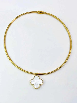 Golden Clover 2 Side Choker Neckpiece