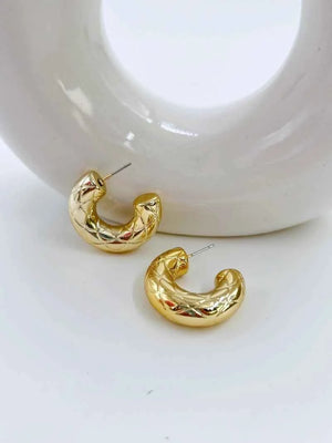 Golden Snake Skin Pattern Hoop Earring