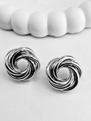 Silver Knot Stud Earrings