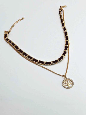 2 Layer Tree Gold chain pendant