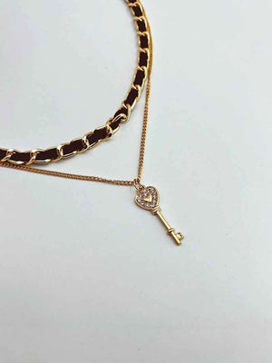 2 Layer Key Gold chain pendant