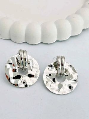 Chunky Silver Hanging Statement Earrings