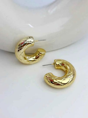 Golden Snake Skin Pattern Hoop Earring