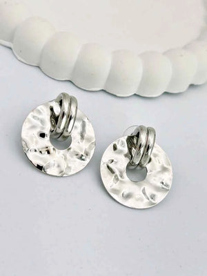 Chunky Silver Hanging Statement Earrings