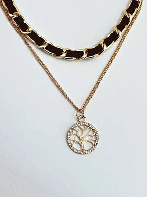 2 Layer Tree Gold chain pendant
