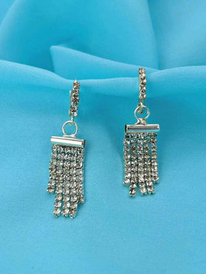 Cz Stone Hoop Dangler Earrings