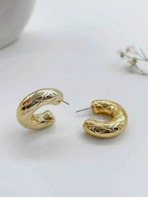 Golden Snake Skin Pattern Hoop Earring