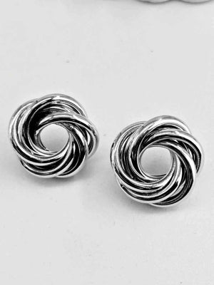 Silver Knot Stud Earrings