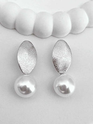 Korean Pearl Hanging Statement Earrings