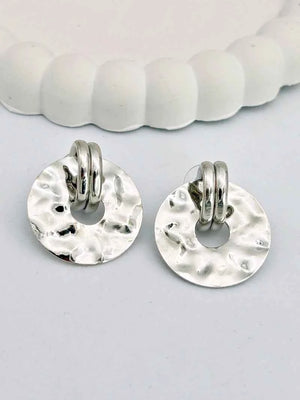 Chunky Silver Hanging Statement Earrings