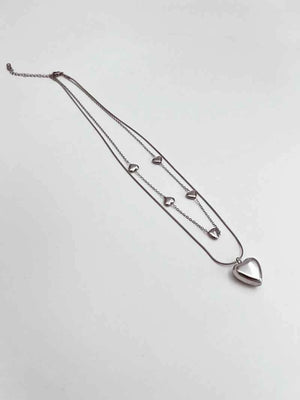 2 Layer Heart chain pendant Anti Tarnish