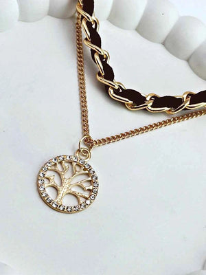 2 Layer Tree Gold chain pendant