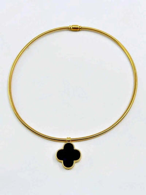 Golden Clover 2 Side Choker Neckpiece