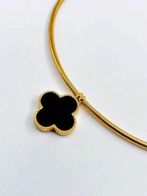 Golden Clover 2 Side Choker Neckpiece