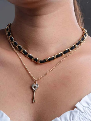 2 Layer Key Gold chain pendant