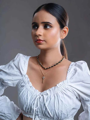 2 Layer Key Gold chain pendant