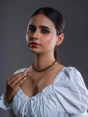 2 Layer Tree Gold chain pendant