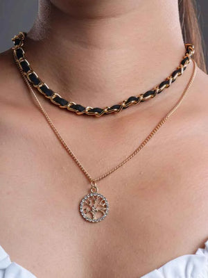 2 Layer Tree Gold chain pendant