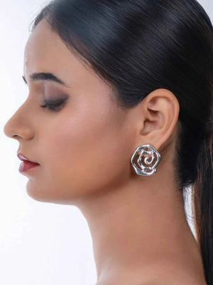 Chunky Silver Statement Earrings