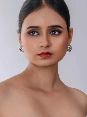 Silver Knot Stud Earrings