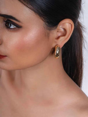 Golden Snake Skin Pattern Hoop Earring