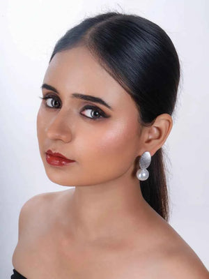 Korean Pearl Hanging Statement Earrings