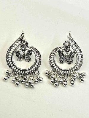 Butterfly Chandbali oxidised Earrings