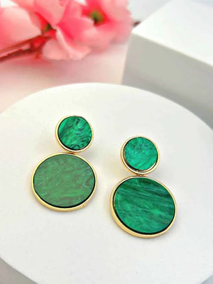 Golden Hanging Elegant Earrings - Green