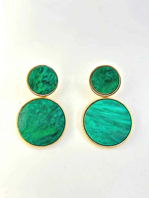 Golden Hanging Elegant Earrings - Green