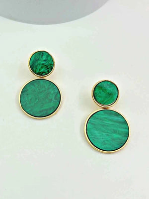 Golden Hanging Elegant Earrings - Green