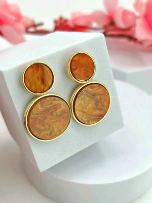 Golden Hanging Elegant Earrings - Brown
