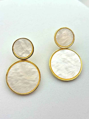 Golden Hanging Elegant Earrings - Cream