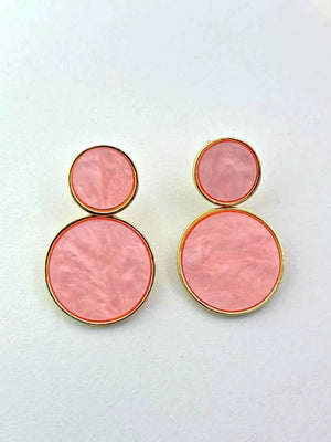 Golden Hanging Elegant Earrings - Pink