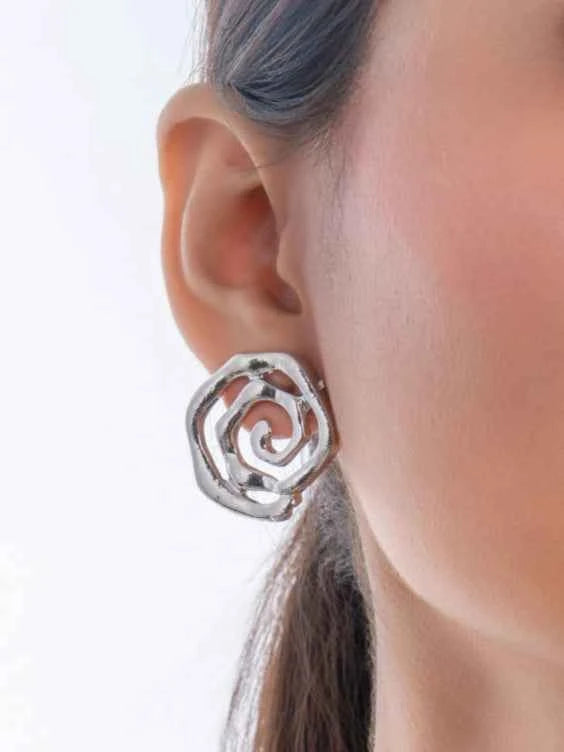 Chunky Silver Statement Earrings