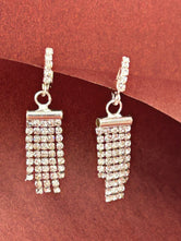Cz Stone Hoop Dangler Earrings - Bojoya Jewellery