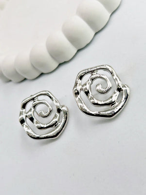 Chunky Silver Statement Earrings - Bojoya Jewellery