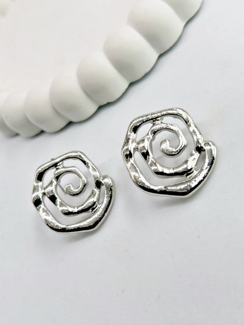 Chunky Silver Statement Earrings - Bojoya Jewellery