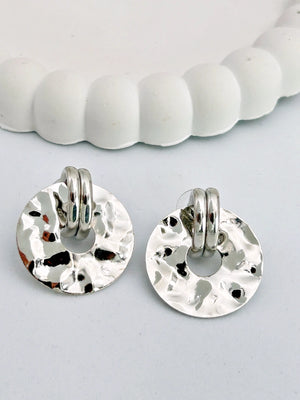 Chunky Silver Hanging Statement Earrings - Bojoya Jewellery