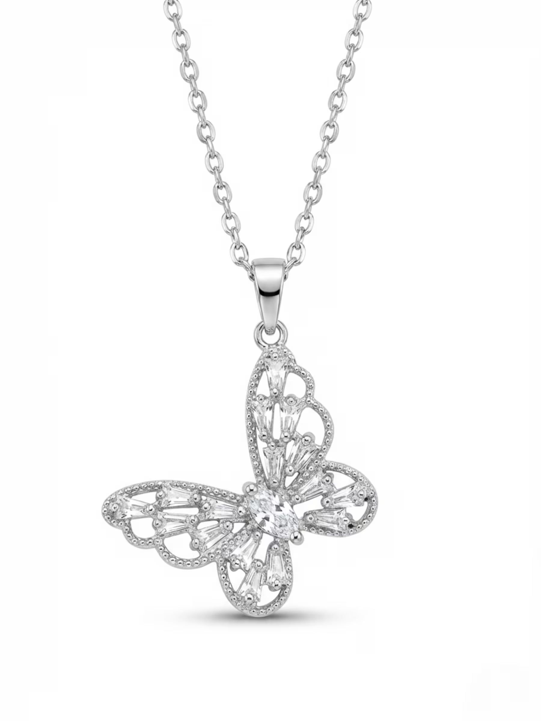 Butterfly Silver Chain Pendant