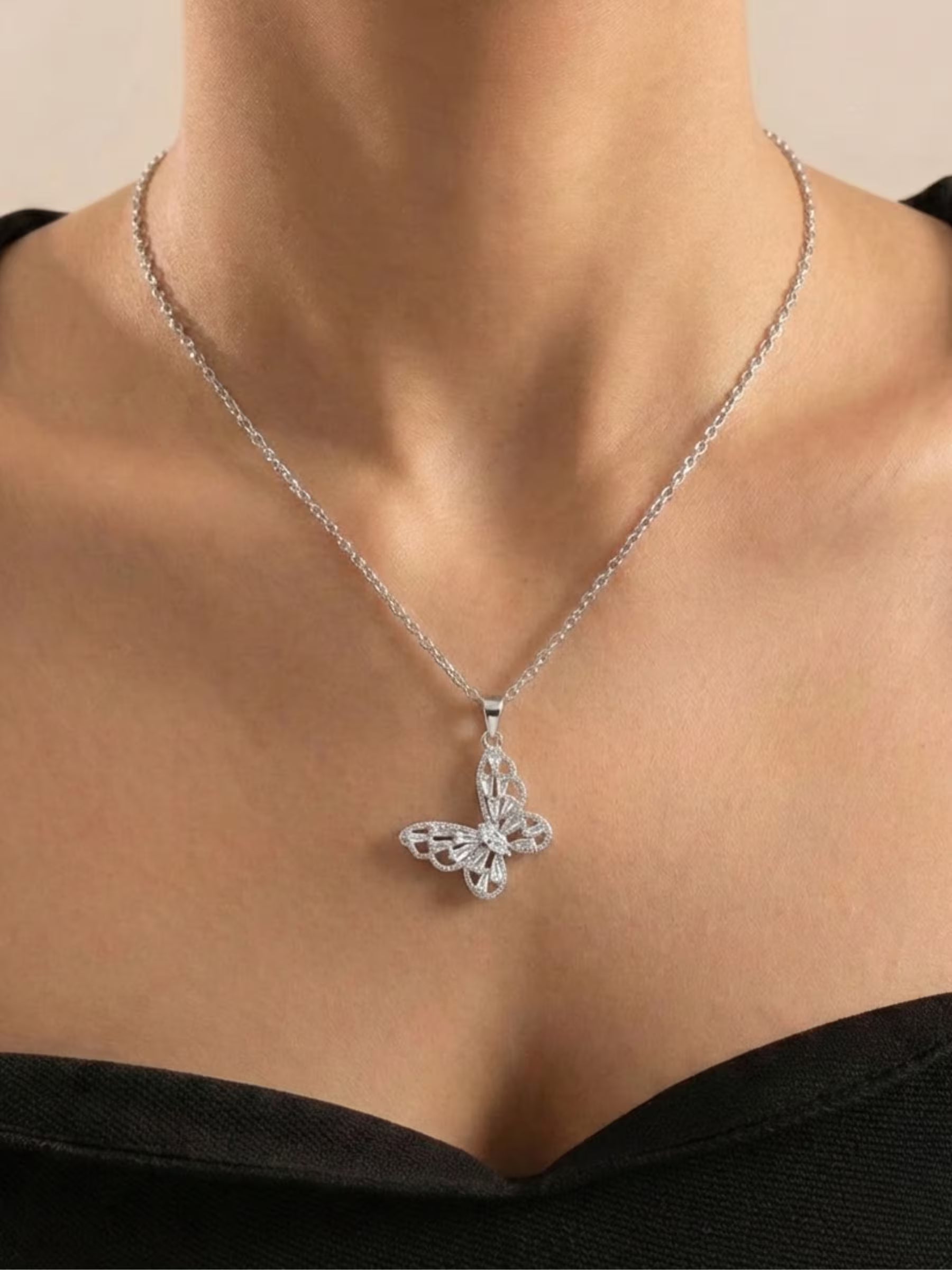 Butterfly Silver Chain Pendant