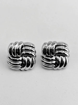 Chunky Silver Statement Earrings - Bojoya Jewellery