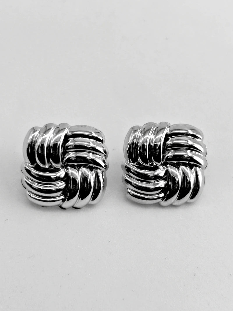 Chunky Silver Statement Earrings - Bojoya Jewellery
