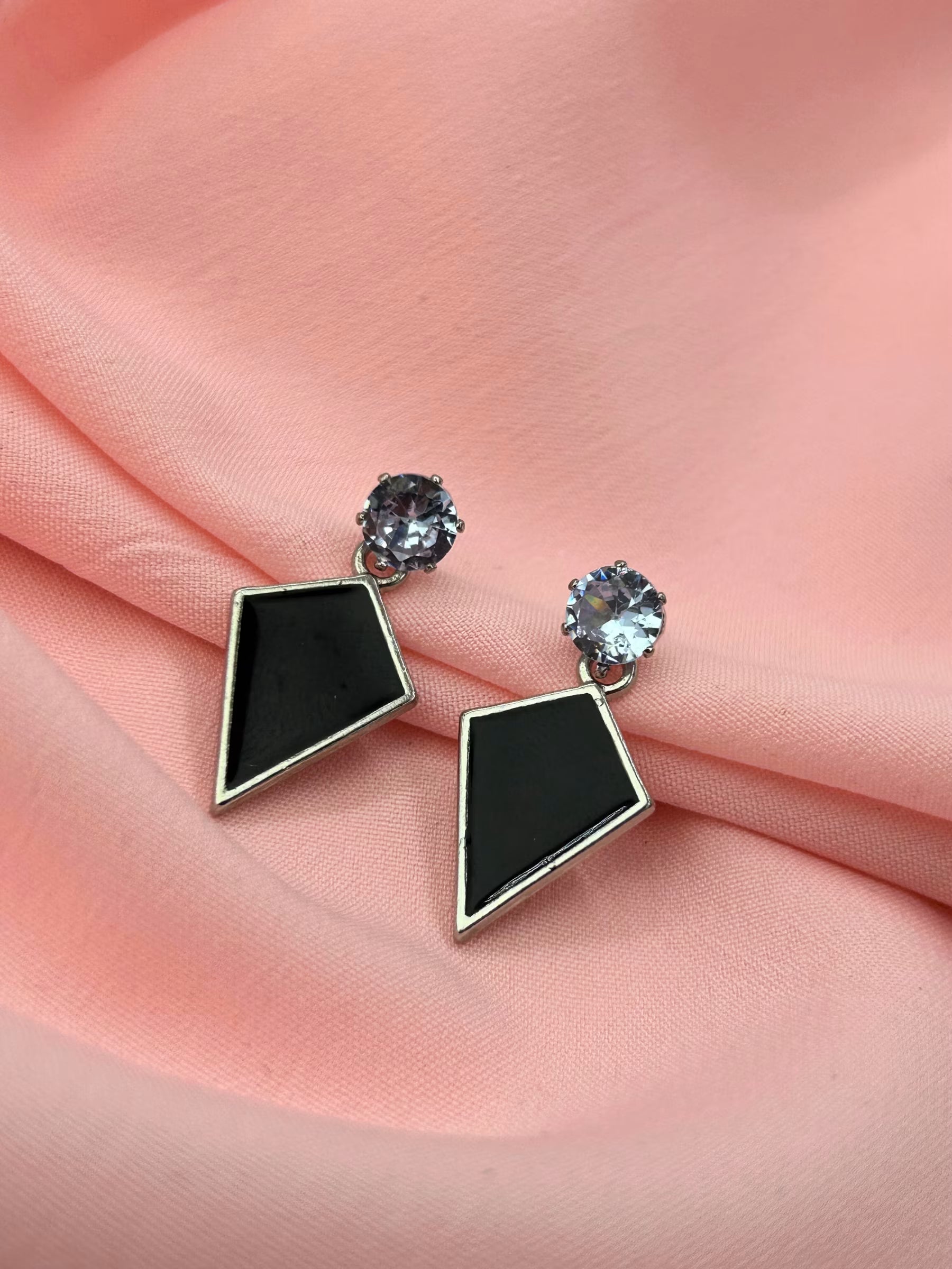 Cz Black Hanging Earrings
