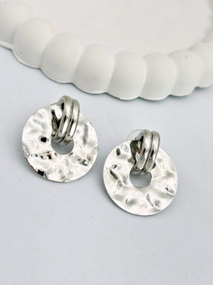 Chunky Silver Hanging Statement Earrings - Bojoya Jewellery