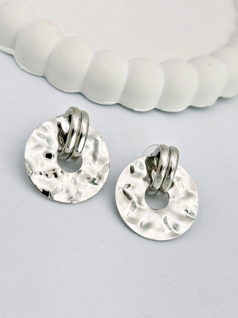 Chunky Silver Hanging Statement Earrings - Bojoya Jewellery