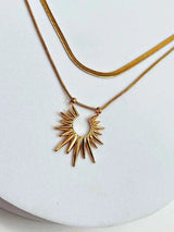 2 Layer Sun Chain Pendant Gold Anti Tarnish