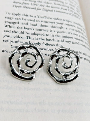 Chunky Silver Statement Earrings - Bojoya Jewellery