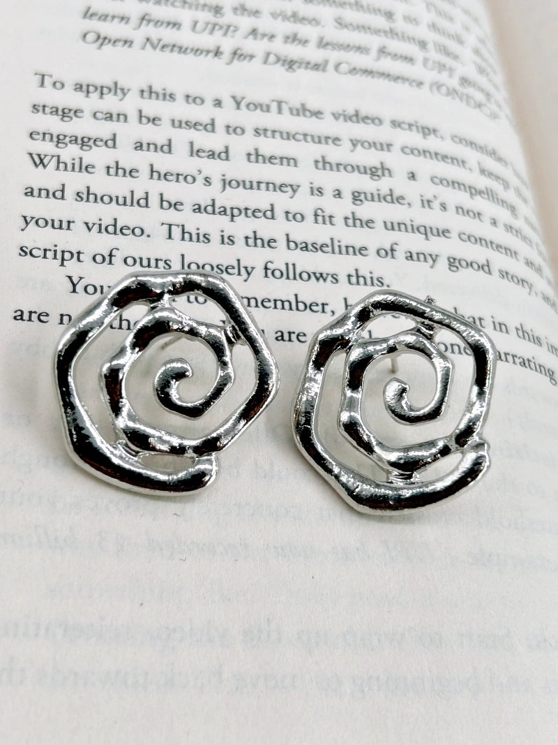 Chunky Silver Statement Earrings - Bojoya Jewellery