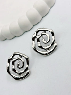 Chunky Silver Statement Earrings - Bojoya Jewellery